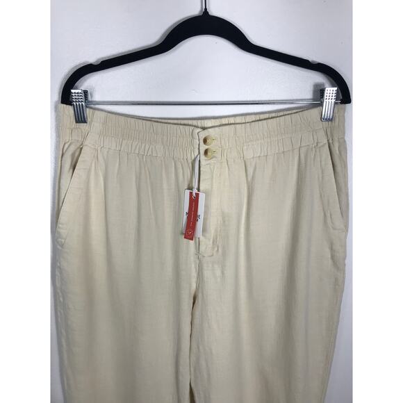 New Marine Layer Women's L Elle Relaxed Pull On Pants Cotton Vacation Travel - Picture 2 of 15